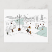 Kerst in de moderne stad feestdagenkaart (Voorkant)