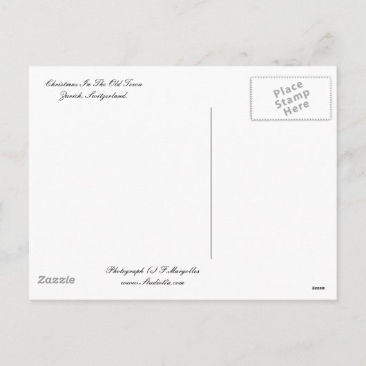 Kerst in de oude stad feestdagenkaart (Achterkant)