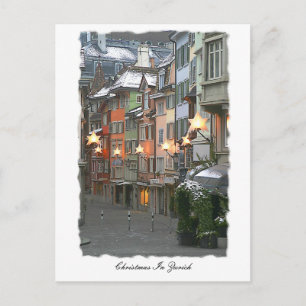 Kerst in de oude stad feestdagenkaart