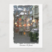 Kerst in de oude stad feestdagenkaart (Voorkant)