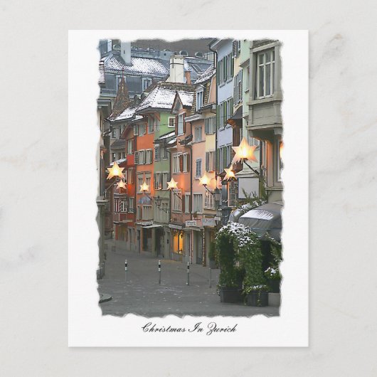 Kerst in de oude stad feestdagenkaart (Voorkant)