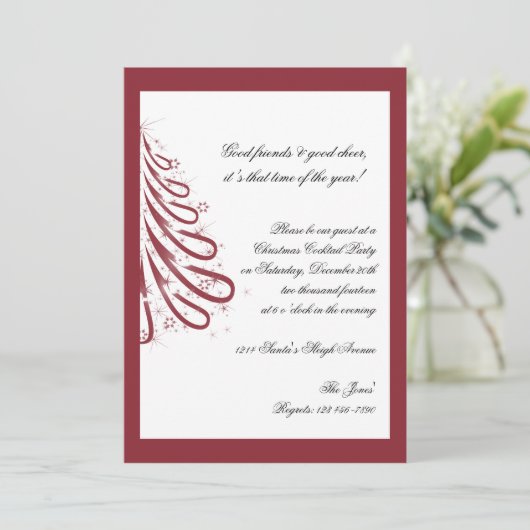 Kerst in de Rode en Witte winter Kaart (Staand voorkant)