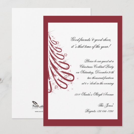 Kerst in de Rode en Witte winter Kaart (Voorkant / Achterkant)