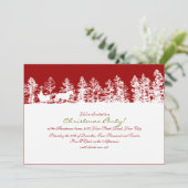 Kerst in de Rode en Witte winter Kaart (Staand voorkant)