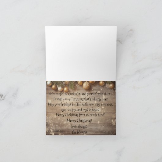 "Kerst in de schuur" Kaart (Binnen)