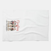 Kerst in de Schuur Rustieke Koeien in Santa Hats Theedoek (Horizontaal)