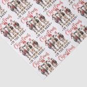 Kerst in de Schuur Rustieke Koeien in Santa Hats Tissuepapier (Detail)