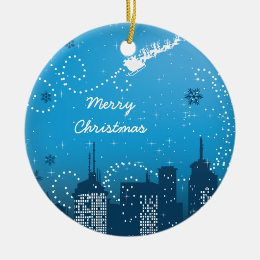 Kerst in de stad aangepaste ornament (Voorkant)