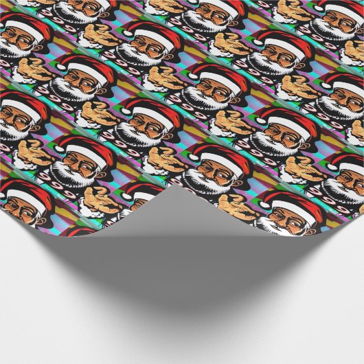 Kerst in de stad Gangster Santa Claus Cadeaupapier (Hoek)