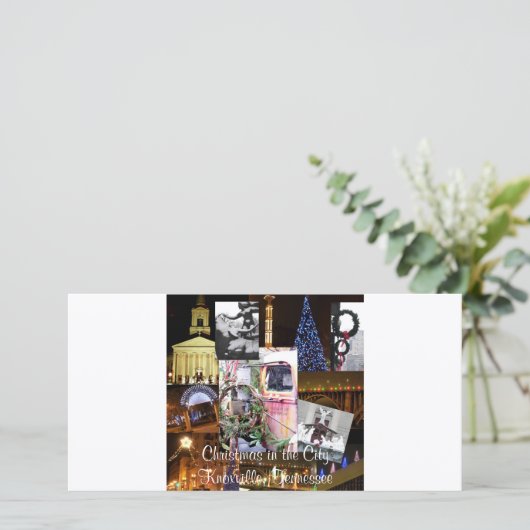 Kerst in de stad Knoxville, Tennessee Feestdagenkaart (Staand voorkant)