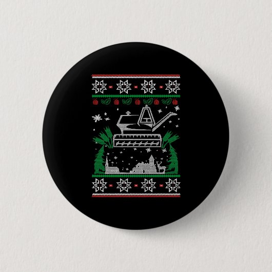 Kerst in de tuin ronde button 5,7 cm (Voorkant)