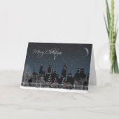 Kerst in de vakantieperiode in de stad feestdagen kaart (Voorkant)