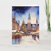 Kerst in de Waterverf van München Bedankkaart (Voorkant)
