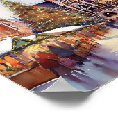 Kerst in de Waterverf van München Poster (Hoek)