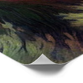 Kerst in de woestijn Saguaro Cactus Blue Green Poster (Hoek)