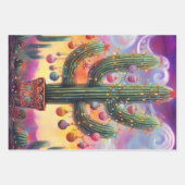 Kerst in de woestijn Saguaro Cactus Decoupage Inpakpapier Vel (Voorkant 2)
