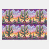 Kerst in de woestijn Saguaro Cactus Decoupage Inpakpapier Vel (Voorkant 3)
