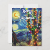 Kerst in de woestijn Zuidwest Saguaro Cactus (Voorkant)