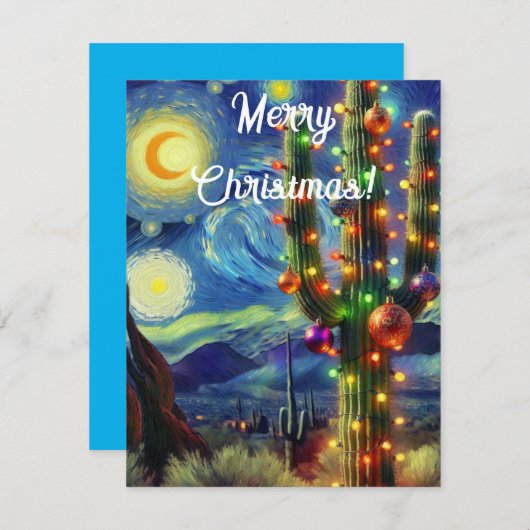 Kerst in de woestijn Zuidwest Saguaro Cactus (Voorkant / Achterkant)