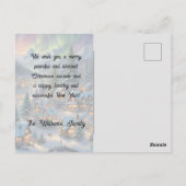 Kerst in een bergdorp, poollicht briefkaart (Achterkant)