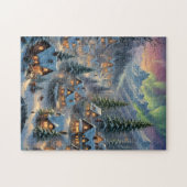 Kerst in een bergdorp, poollicht legpuzzel (Horizontaal)