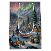 Kerst in een bergdorp, poollicht medium cadeauzakje (Achterkant)