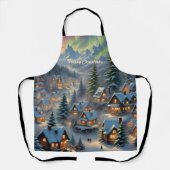 Kerst in een bergdorp, poollicht schort (Voorkant)