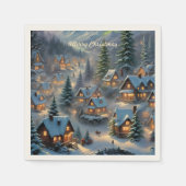 Kerst in een bergdorp, poollicht servet (Voorkant)