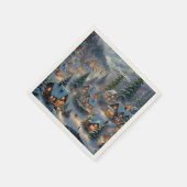 Kerst in een bergdorp, poollicht servet (Hoek)