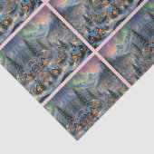 Kerst in een bergdorp, poollicht tissuepapier (Detail)