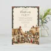 Kerst in een gezellig vakantiedorp kaart (Staand voorkant)