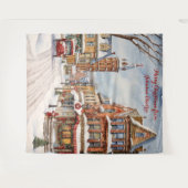 Kerst in een Klein Dorp Wandkleed (Voorkant (horizontaal))