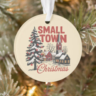 Kerst in een kleine stad Landelijke boerenfamilie  Ornament