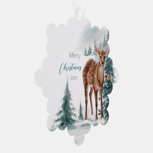 Kerst in een koud bos ornament kaart (Rechts)