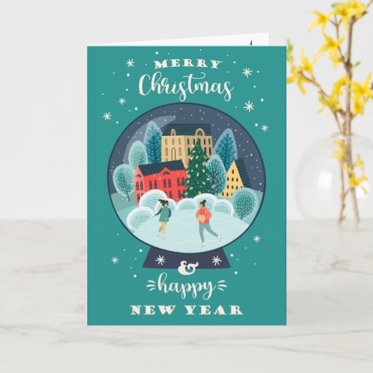 Kerst in een Wereldbol Kaart (Gele Bloem)