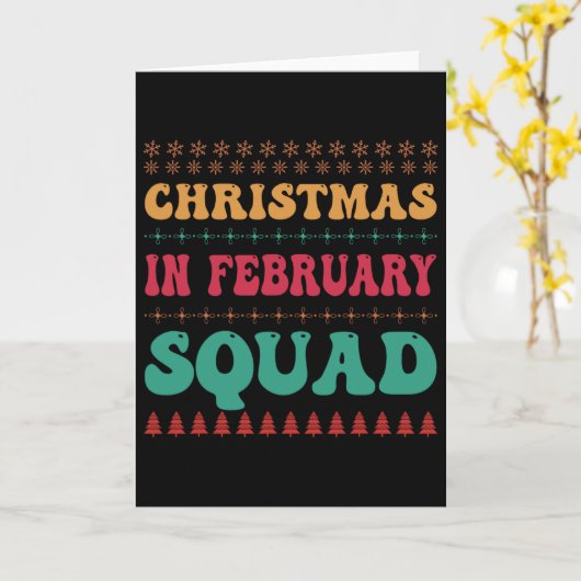 Kerst in februari Squad Familie Groep Matching Kaart (Gele Bloem)