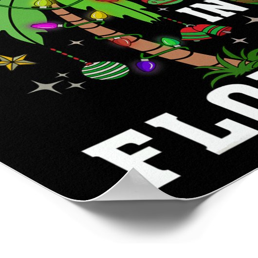 Kerst in Florida dek de palmboom kerstwinter Poster (Hoek)