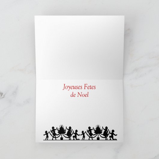  kerst in Frankrijk, familiepartij Feestdagen Kaart (Binnen)