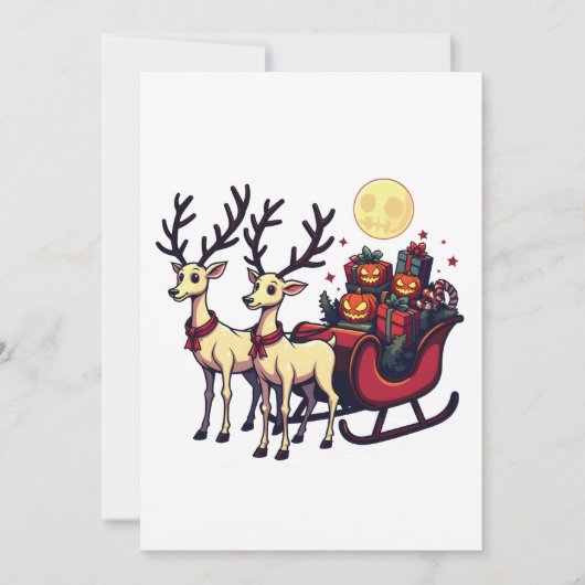 Kerst in Halloween rendier pompoen Cadeaus Save The Date (Voorkant)