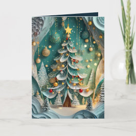 Kerst in het bos feestdagen kaart