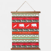 Kerst in het bos gepersonaliseerd hangend wandkleed (Voorkant)