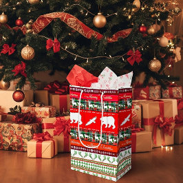 Kerst in het bos medium cadeauzakje