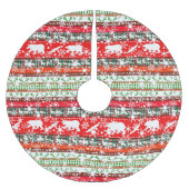 Kerst in het bos met sneeuwvlokken kerstboom rok (Voorkant)