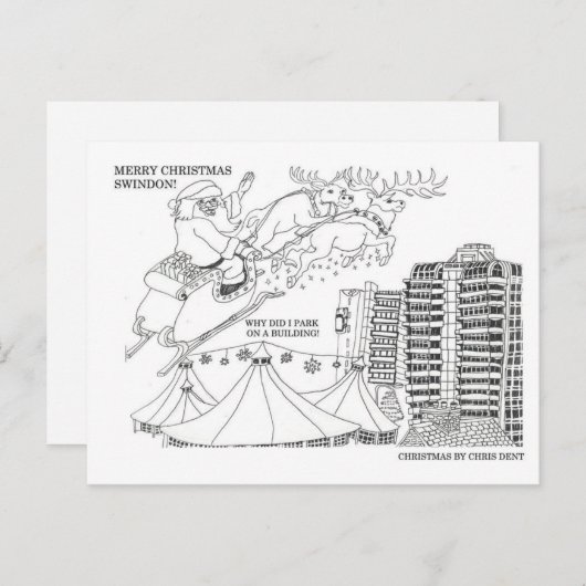 Kerst in het briefkaart van Swindon (Voorkant / Achterkant)