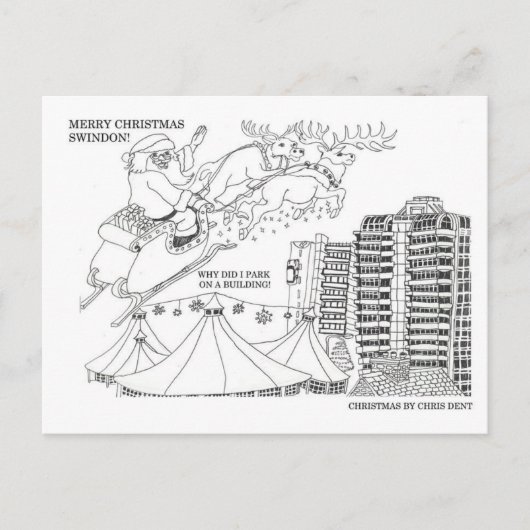 Kerst in het briefkaart van Swindon (Voorkant)