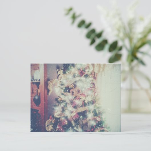 Kerst in het Cedar Log Cabin Briefkaart (Staand voorkant)