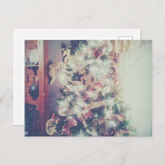 Kerst in het Cedar Log Cabin Briefkaart (Voorkant / Achterkant)