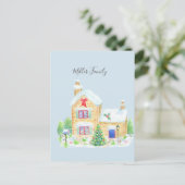  kerst in het gedecorbeerde traditionele huis briefkaart (Staand voorkant)