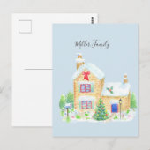  kerst in het gedecorbeerde traditionele huis briefkaart (Voorkant / Achterkant)