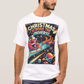 Kerst in het heelal – Santa in de ruimte T-shirt (Voorkant)